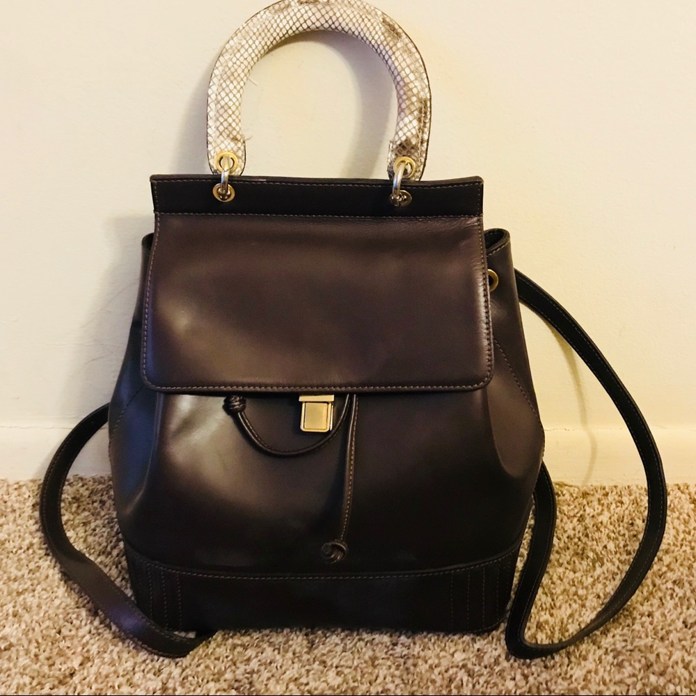 A.Bellucci Brown Leather Backpack - Picture 1 of 8